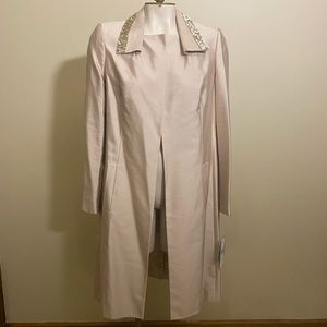 NWT Anne Klein Taupe silk Dress Coat